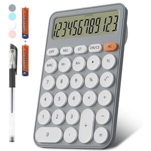Cute Calculators Desktop Size 6.3 * 4.3In/16 * 11Cm,  Battery 12 Digit Desk Calc